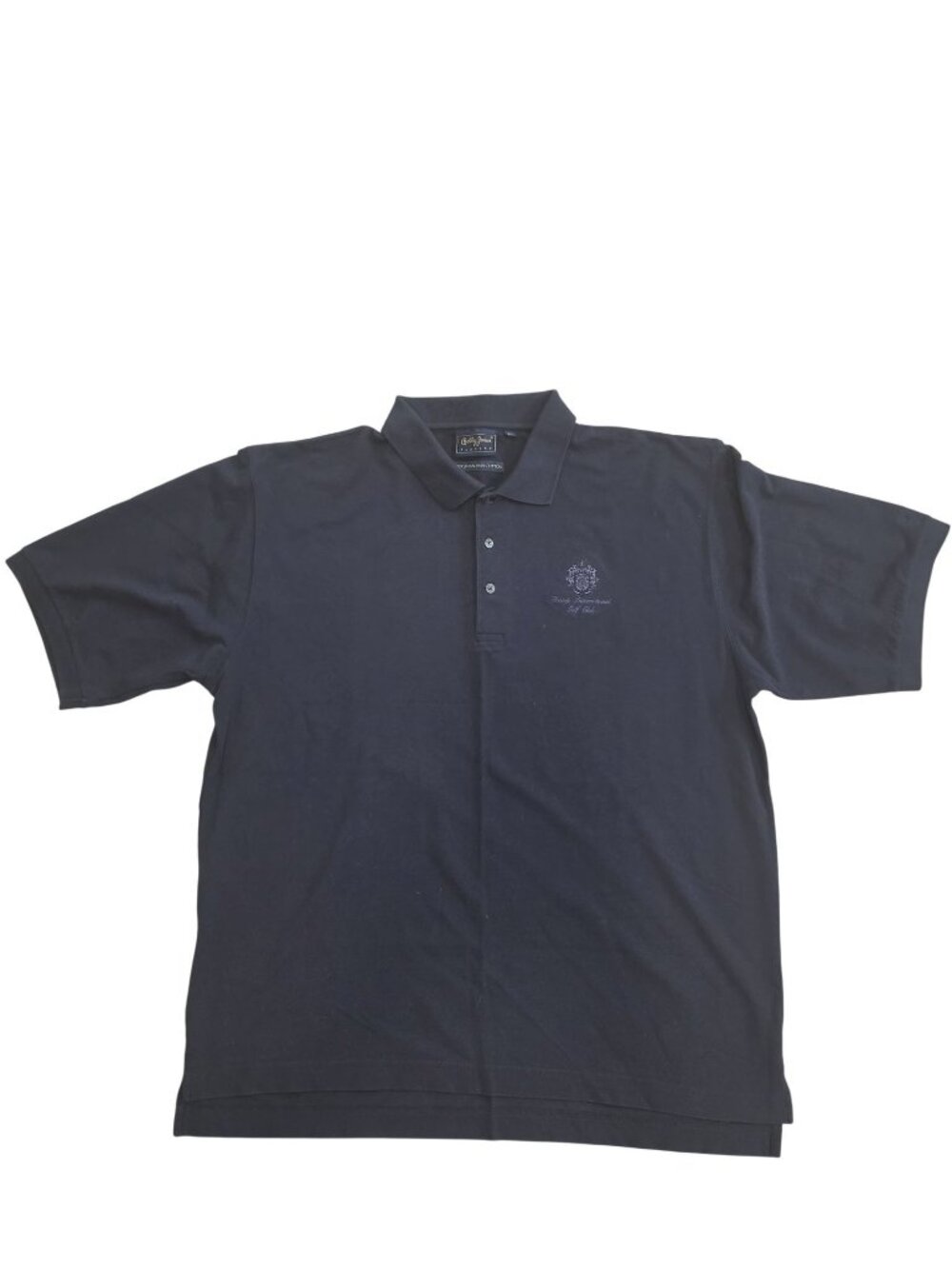 Bobby Jones Players Peruvian Pima Cotton Polo Shirt XL Navy Trump Golf Club Logo - Picture 2 of 7
